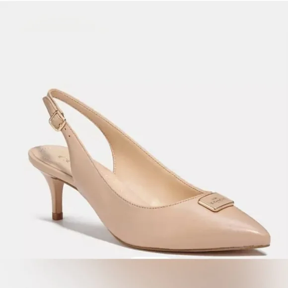 Coach Jillian Classic Slingback Closed Toe Low Heel Neutral Women's 9.5